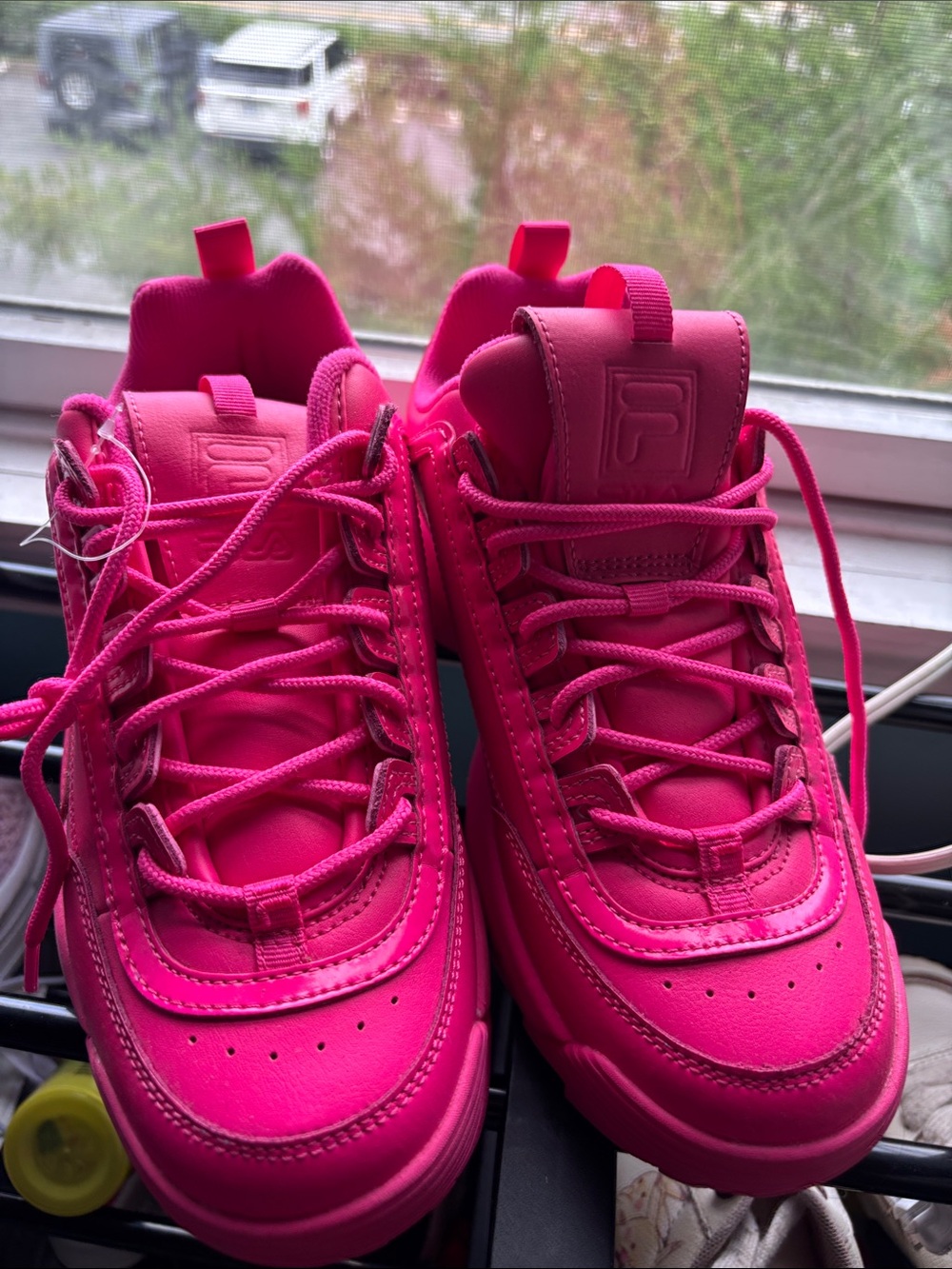 Fila Women's Hot Pink Chunky Sneakers